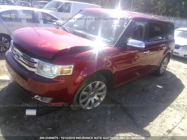 2FMGK5DC6ABA66574 - 2010 FORD FLEX LIMITED RED photo 2