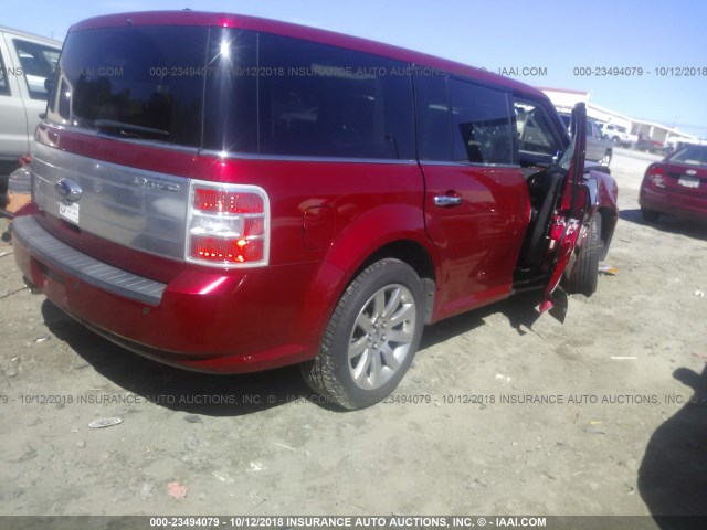 2FMGK5DC6ABA66574 - 2010 FORD FLEX LIMITED RED photo 4