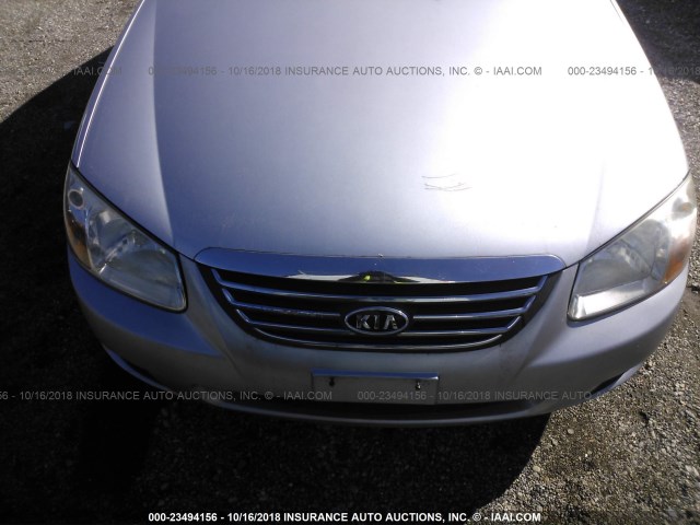 KNAFE121585505969 - 2008 KIA SPECTRA EX/LX/SX SILVER photo 6