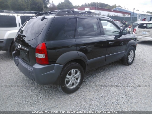 KM8JN12D36U378368 - 2006 HYUNDAI TUCSON GLS/LIMITED BLACK photo 4