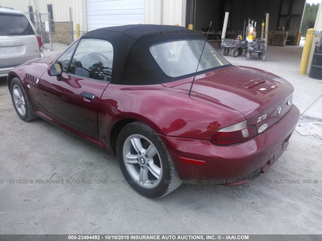 WBACH9346YLF89672 - 2000 BMW Z3 2.3 MAROON photo 3