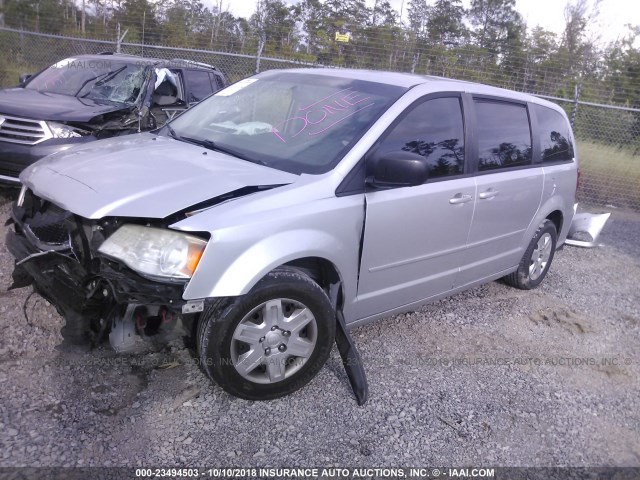 2C4RDGBG0CR381471 - 2012 DODGE GRAND CARAVAN SE SILVER photo 2