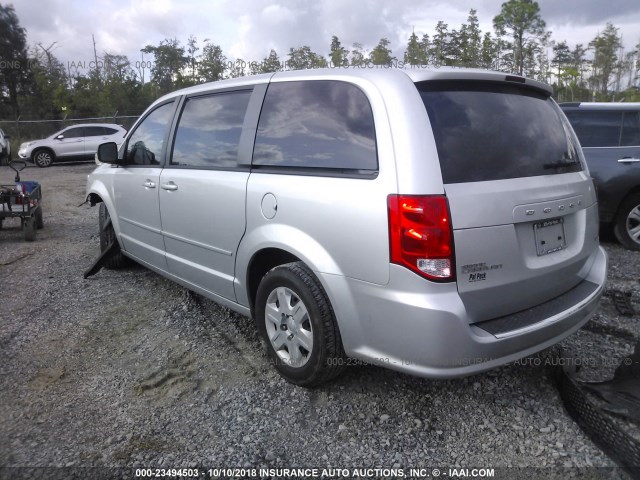 2C4RDGBG0CR381471 - 2012 DODGE GRAND CARAVAN SE SILVER photo 3