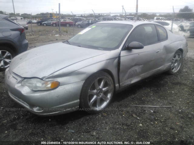 2G1WW12E359197677 - 2005 CHEVROLET MONTE CARLO LS SILVER photo 2