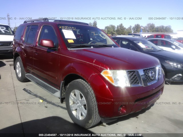 5N1AR18U15C738527 - 2005 NISSAN PATHFINDER LE/SE/XE RED photo 1