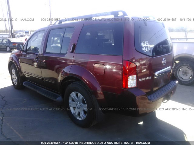 5N1AR18U15C738527 - 2005 NISSAN PATHFINDER LE/SE/XE RED photo 3