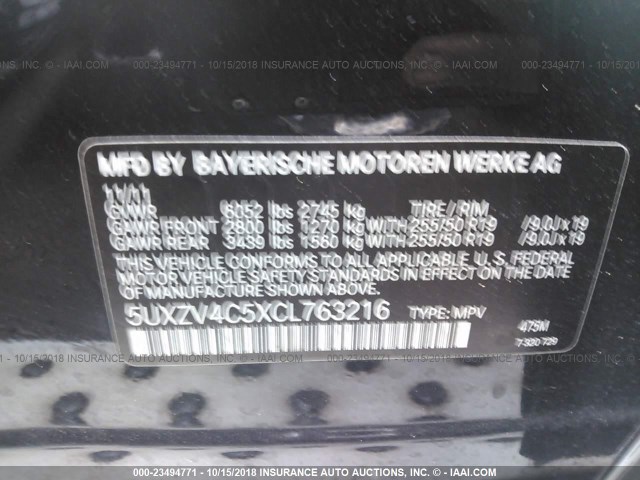 5UXZV4C5XCL763216 - 2012 BMW X5 XDRIVE35I Qara foto 9