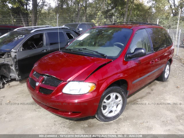 1D4GP45R34B592192 - 2004 DODGE CARAVAN SXT RED photo 2