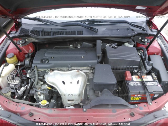 4T4BE46K78R034761 - 2008 TOYOTA CAMRY CE/LE/XLE/SE RED photo 10