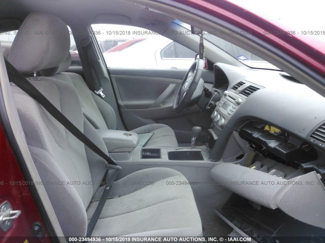 4T4BE46K78R034761 - 2008 TOYOTA CAMRY CE/LE/XLE/SE RED photo 5