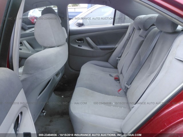 4T4BE46K78R034761 - 2008 TOYOTA CAMRY CE/LE/XLE/SE RED photo 8