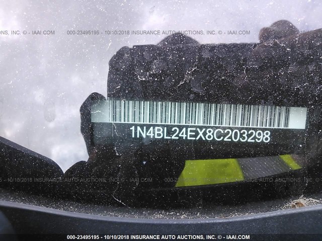 1N4BL24EX8C203298 - 2008 NISSAN ALTIMA 3.5SE GRAY photo 9