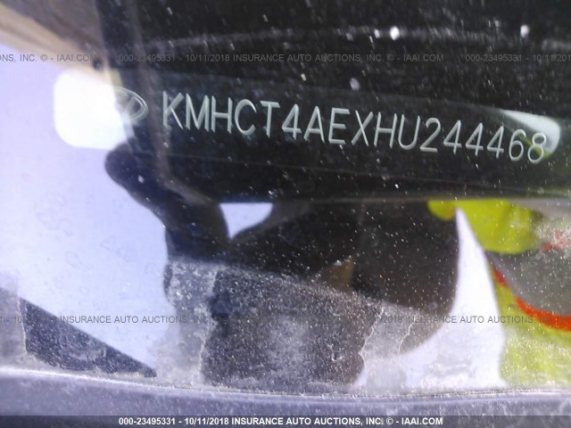 KMHCT4AEXHU244468 - 2017 HYUNDAI ACCENT SE SILVER photo 9