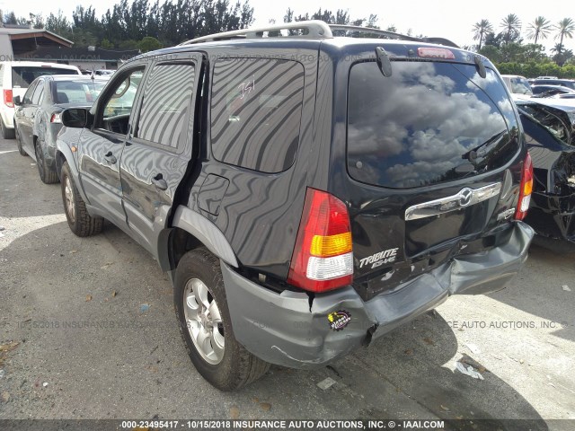 4F2YU09142KM24341 - 2002 MAZDA TRIBUTE LX/ES BLACK photo 3