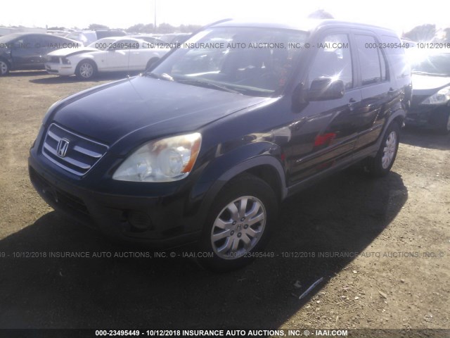 JHLRD78906C043447 - 2006 HONDA CR-V SE/EX BLACK photo 2