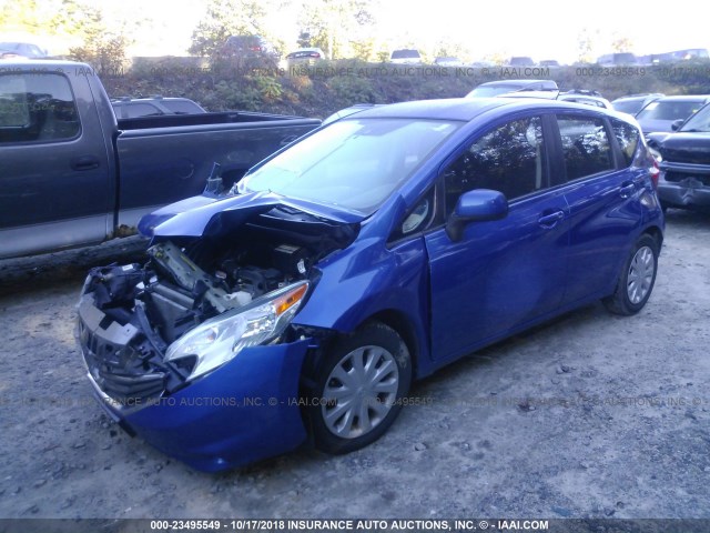 3N1CE2CP6EL362351 - 2014 NISSAN VERSA NOTE S/S PLUS/SV/SL BLUE photo 2