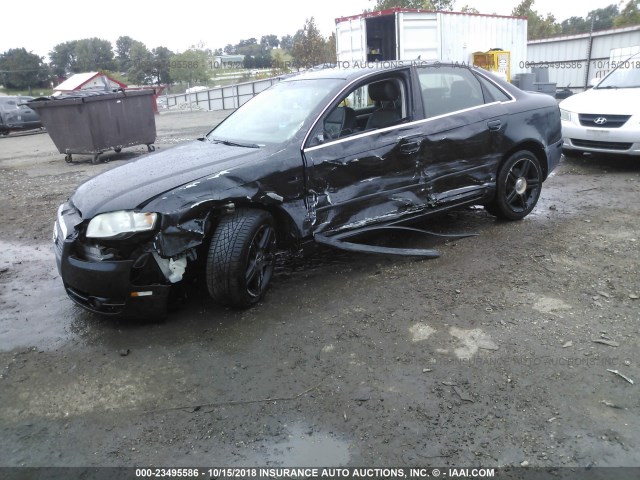 WAUDF78E77A256047 - 2007 AUDI A4 2.0T QUATTRO BLACK photo 2