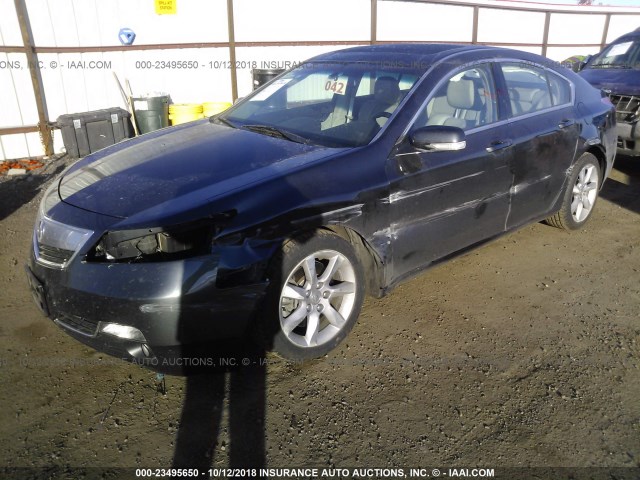 19UUA8F51EA001421 - 2014 ACURA TL TECH GRAY photo 2
