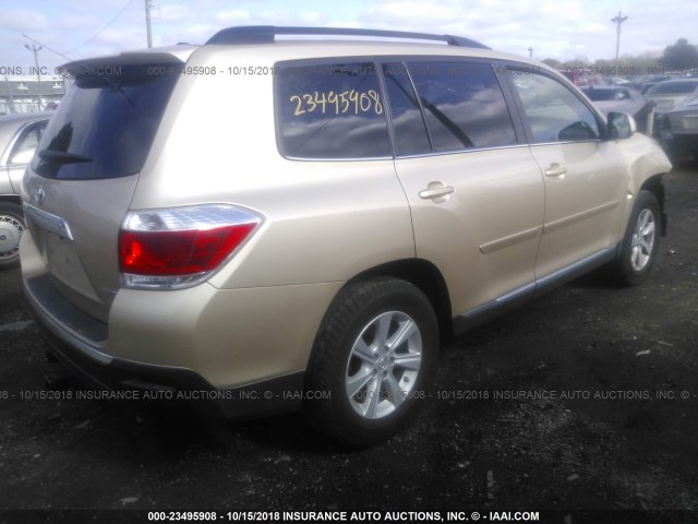 5TDBK3EH8BS077444 - 2011 TOYOTA HIGHLANDER SE GOLD photo 4