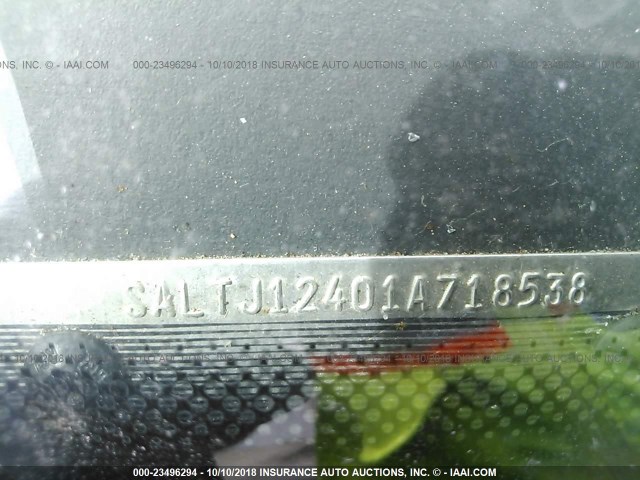 SALTJ12401A718538 - 2001 LAND ROVER DISCOVERY II LE BLACK photo 9