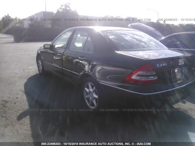 WDBRF61J33F429651 - 2003 MERCEDES-BENZ C 240 BLACK photo 3