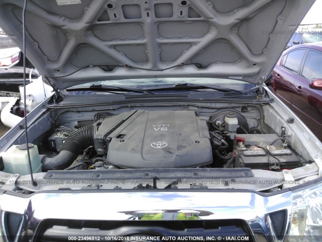 5TEJU62N78Z560145 - 2008 TOYOTA TACOMA DOUBLE CAB PRERUNNER SILVER photo 10