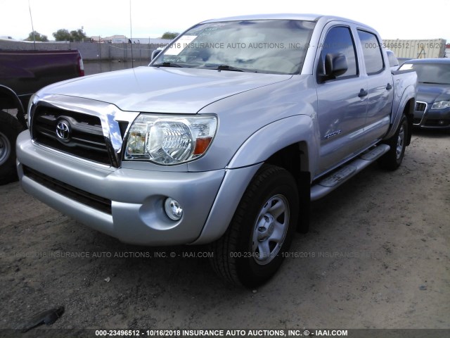 5TEJU62N78Z560145 - 2008 TOYOTA TACOMA DOUBLE CAB PRERUNNER SILVER photo 2