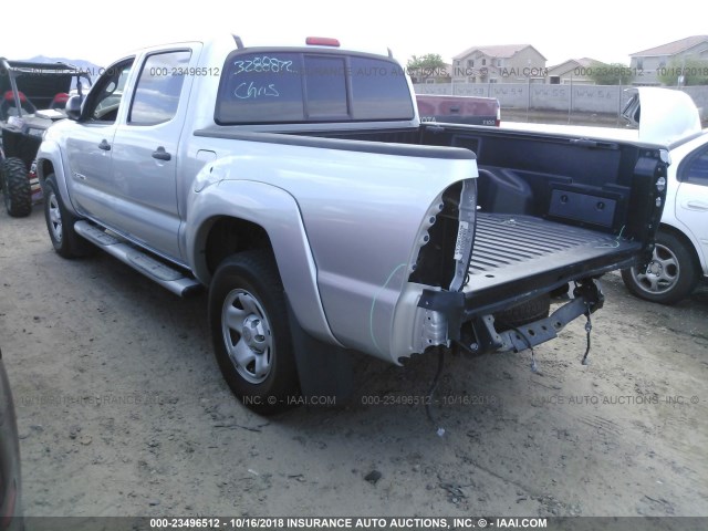 5TEJU62N78Z560145 - 2008 TOYOTA TACOMA DOUBLE CAB PRERUNNER SILVER photo 3