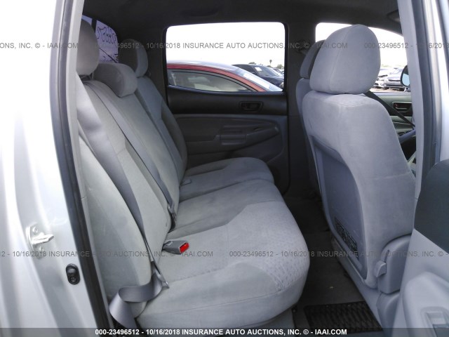 5TEJU62N78Z560145 - 2008 TOYOTA TACOMA DOUBLE CAB PRERUNNER SILVER photo 8