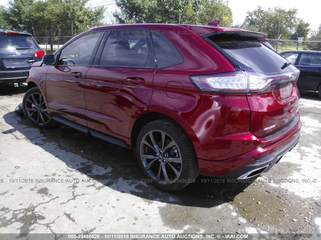 2FMPK3AP8FBC06921 - 2015 FORD EDGE SPORT RED photo 3