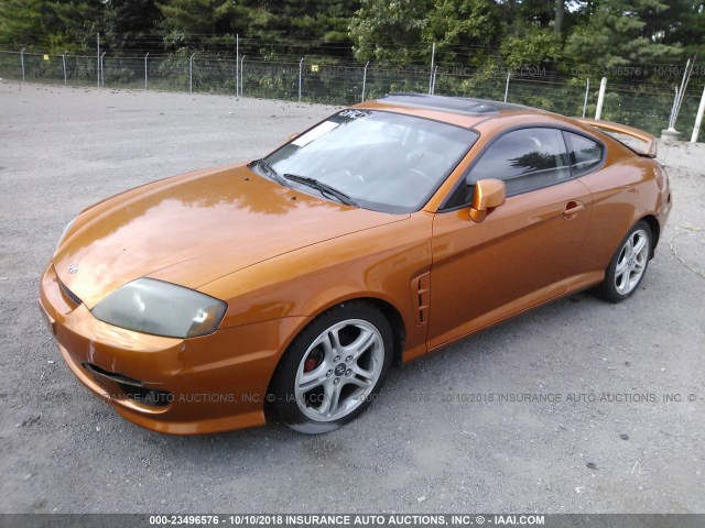 KMHHN65F86U220844 - 2006 HYUNDAI TIBURON GT/SE/GT LIMITED ORANGE photo 2