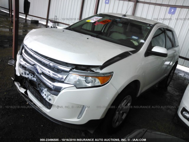 2FMDK3JC5DBE07155 - 2013 FORD EDGE SEL WHITE photo 2