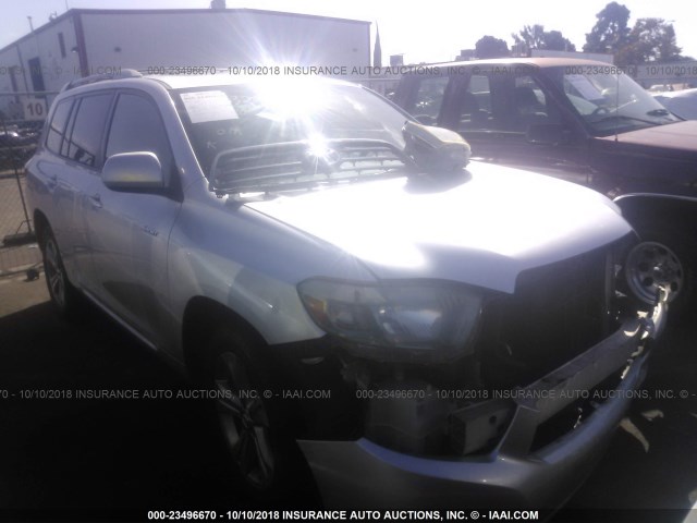 JTEDS43A982068266 - 2008 TOYOTA HIGHLANDER SPORT SILVER photo 1