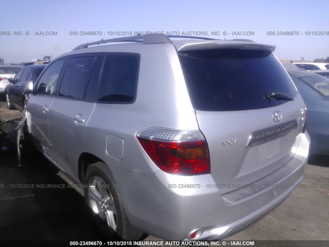 JTEDS43A982068266 - 2008 TOYOTA HIGHLANDER SPORT SILVER photo 3