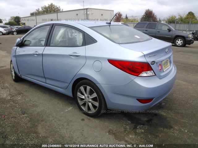 KMHCU4AE4DU392428 - 2013 HYUNDAI ACCENT GLS/SE Light Blue photo 3