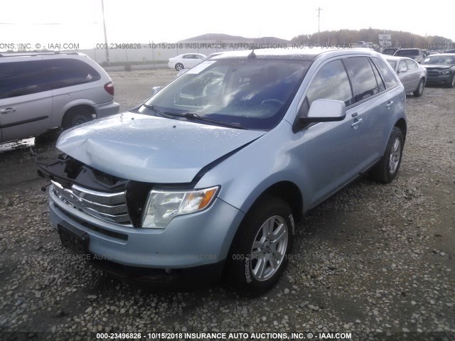 2FMDK38C68BA44084 - 2008 FORD EDGE SEL BLUE photo 2