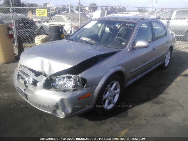 JN1DA31A72T001982 - 2002 NISSAN MAXIMA GLE/SE GRAY photo 2