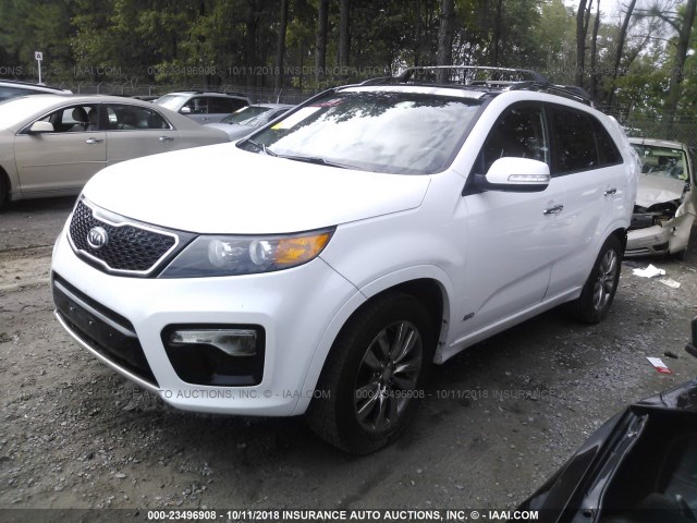 5XYKWDA23DG384001 - 2013 KIA SORENTO SX WHITE photo 2