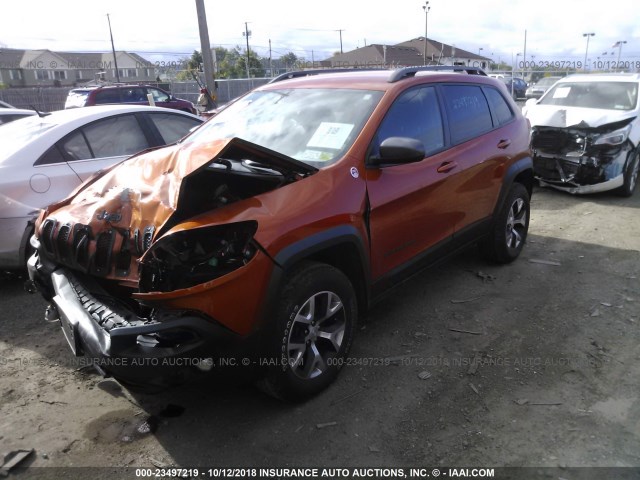 1C4PJMBS1FW587834 - 2015 JEEP CHEROKEE TRAILHAWK 橙色 照片 2