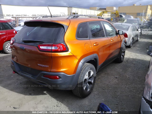 1C4PJMBS1FW587834 - 2015 JEEP CHEROKEE TRAILHAWK 橙色 照片 4