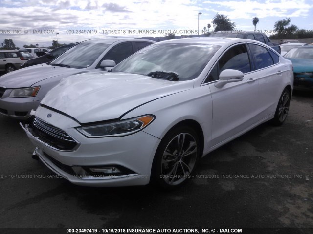 3FA6P0K97HR171055 - 2017 FORD FUSION TITANIUM WHITE photo 2