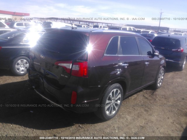 5XYKW4A70FG659872 - 2015 KIA SORENTO SX/SX LIMITED BURGUNDY photo 4