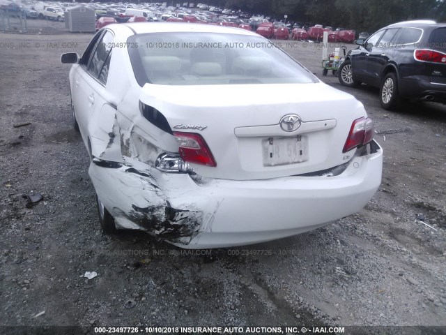 4T1BE46K67U666191 - 2007 TOYOTA CAMRY NEW GENERAT CE/LE/XLE/SE WHITE photo 6