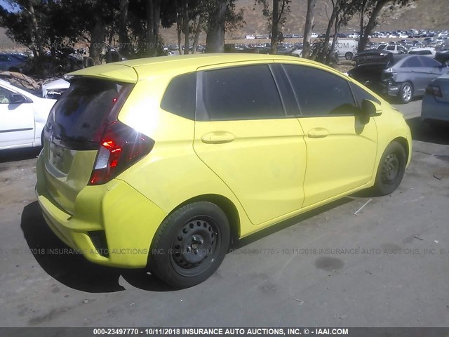 3HGGK5H57FM760617 - 2015 HONDA FIT LX YELLOW photo 4