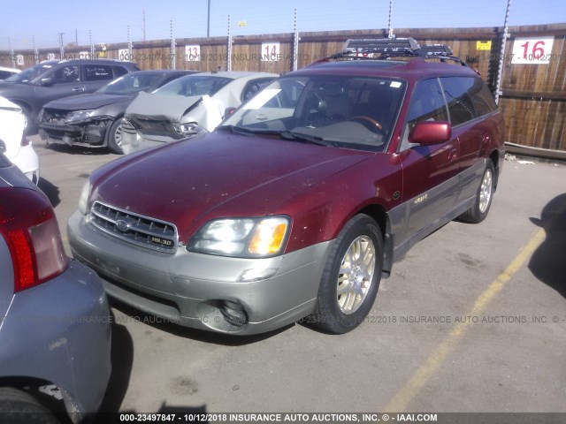 4S3BH806427665272 - 2002 SUBARU LEGACY OUTBACK H6 3.0 LL BEAN RED photo 2