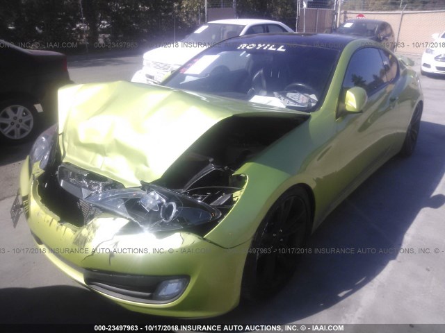 KMHHU6KH6AU004699 - 2010 HYUNDAI GENESIS COUPE 3.8L GREEN photo 2