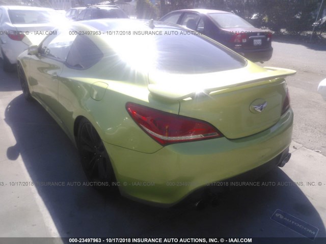 KMHHU6KH6AU004699 - 2010 HYUNDAI GENESIS COUPE 3.8L GREEN photo 3