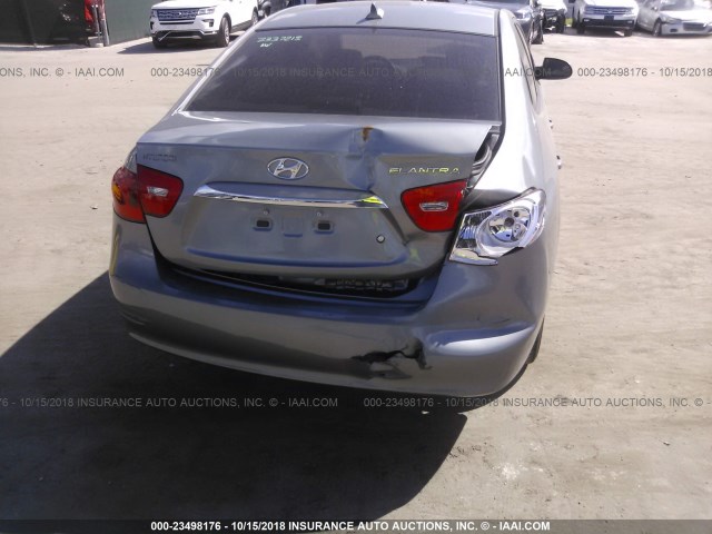 KMHDU4AD8AU138373 - 2010 HYUNDAI ELANTRA BLUE/GLS/SE GRAY photo 6