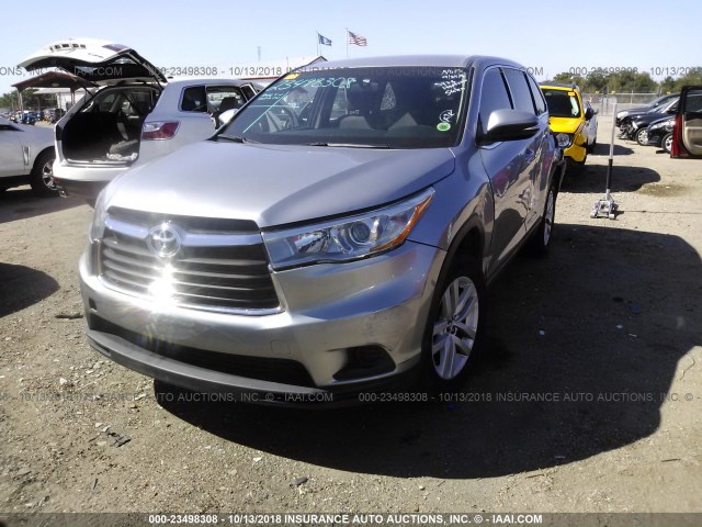 5TDZKRFH1GS173407 - 2016 TOYOTA HIGHLANDER LE/LE PLUS GRAY photo 2