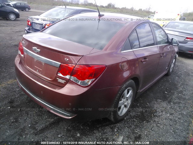 1G1PF5SC4C7265896 - 2012 CHEVROLET CRUZE LT BURGUNDY photo 4